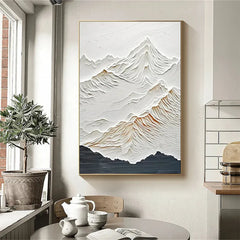 Silent Peaks | Modern Mountain Relief Wall Art
