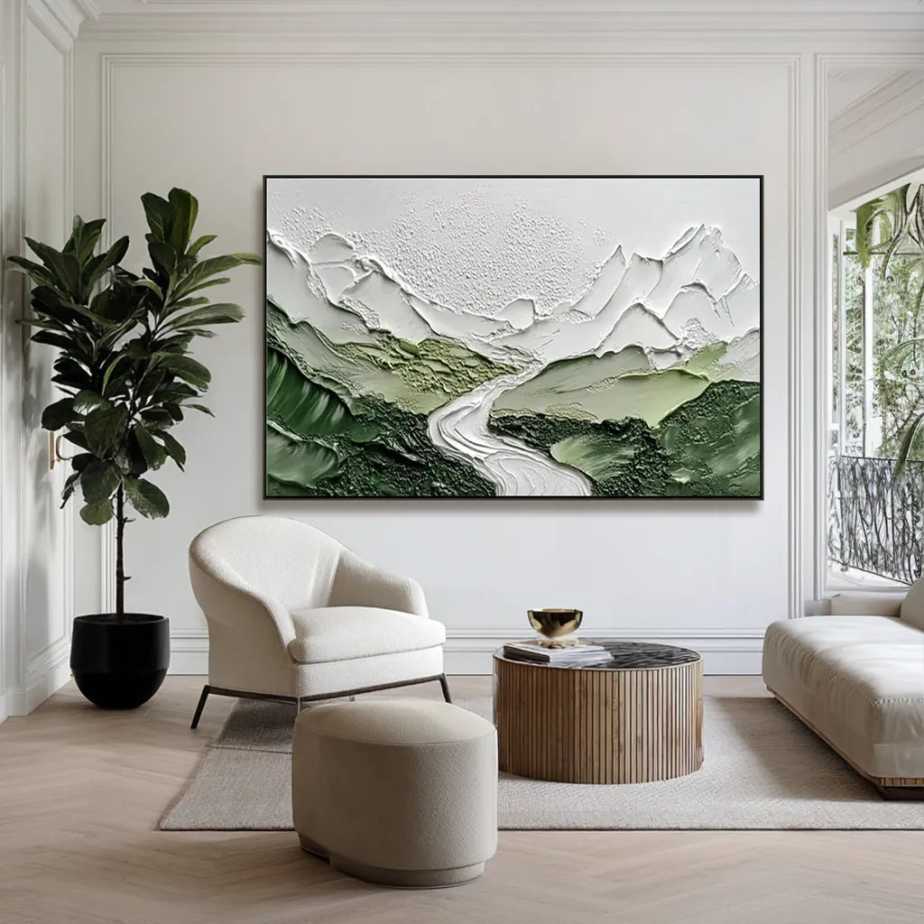 Emerald Valley | Textured Mountain Canvas Art