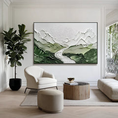 Emerald Valley | Textured Mountain Canvas Art