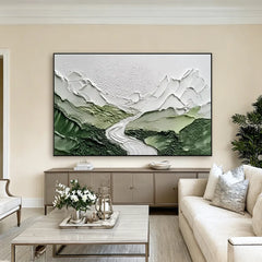 Emerald Valley | Textured Mountain Canvas Art