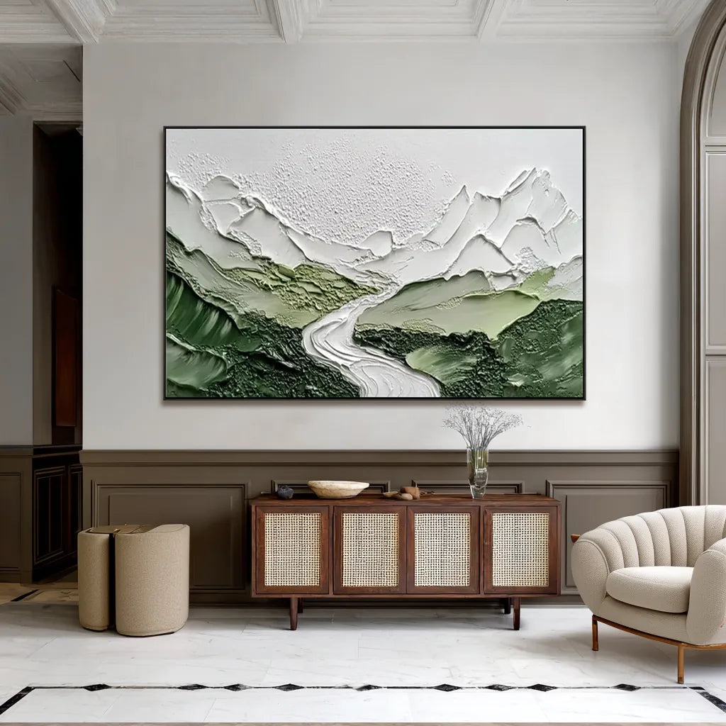 Emerald Valley | Textured Mountain Canvas Art
