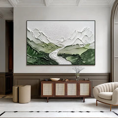 Emerald Valley | Textured Mountain Canvas Art