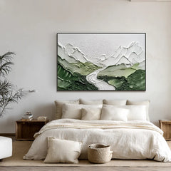 Emerald Valley | Textured Mountain Canvas Art