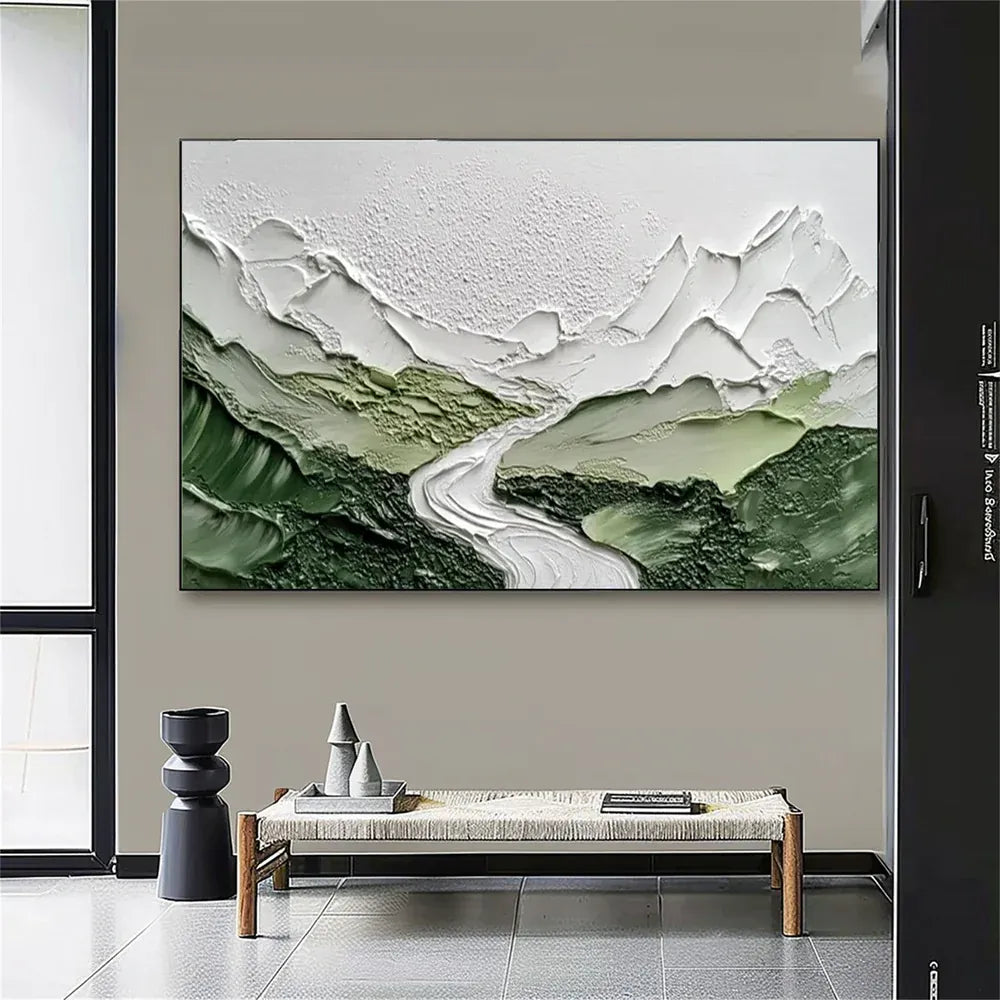 Emerald Valley | Textured Mountain Canvas Art