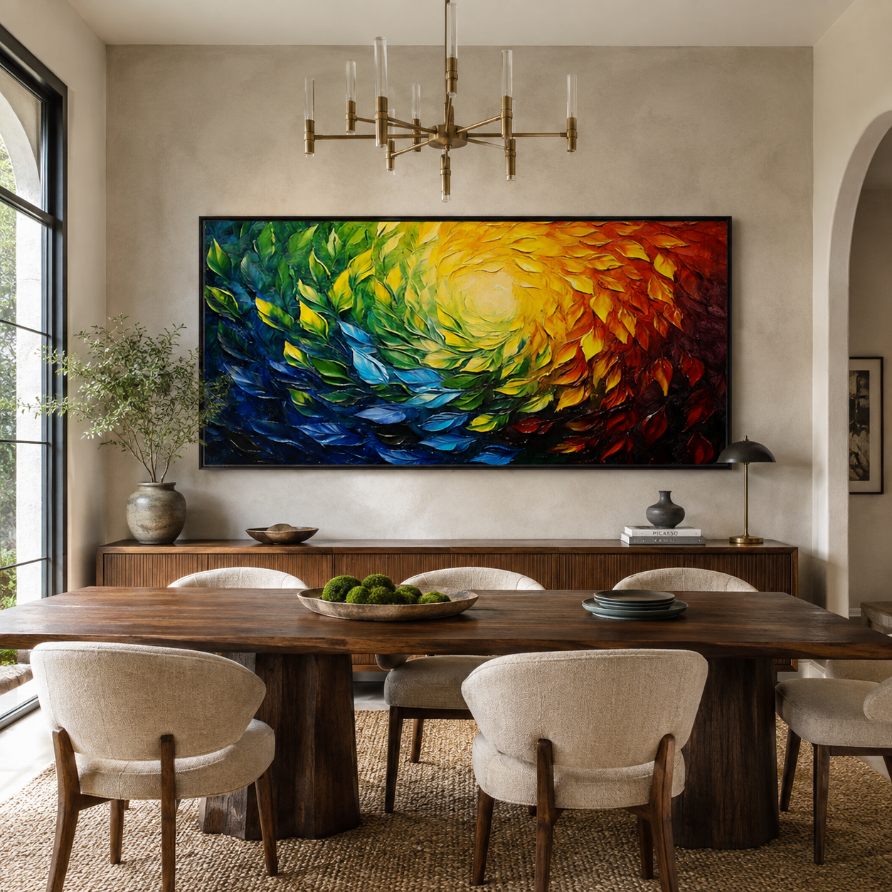 Radiant Canopy-Colorful Leaf Abstract Painting
