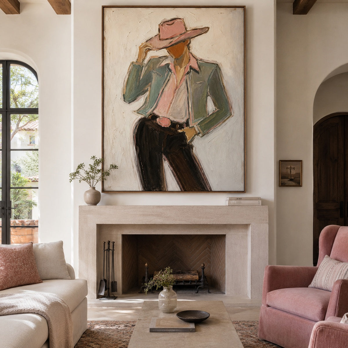 Dust Rose-Cowgirl Oil Painting