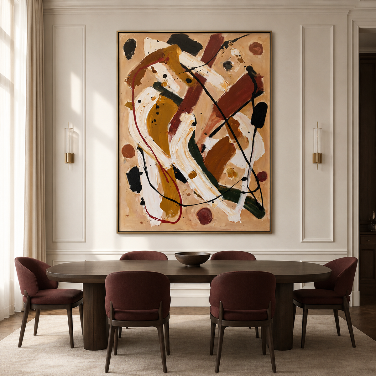 Earthbound Motion-Warm Neutral Abstract Painting