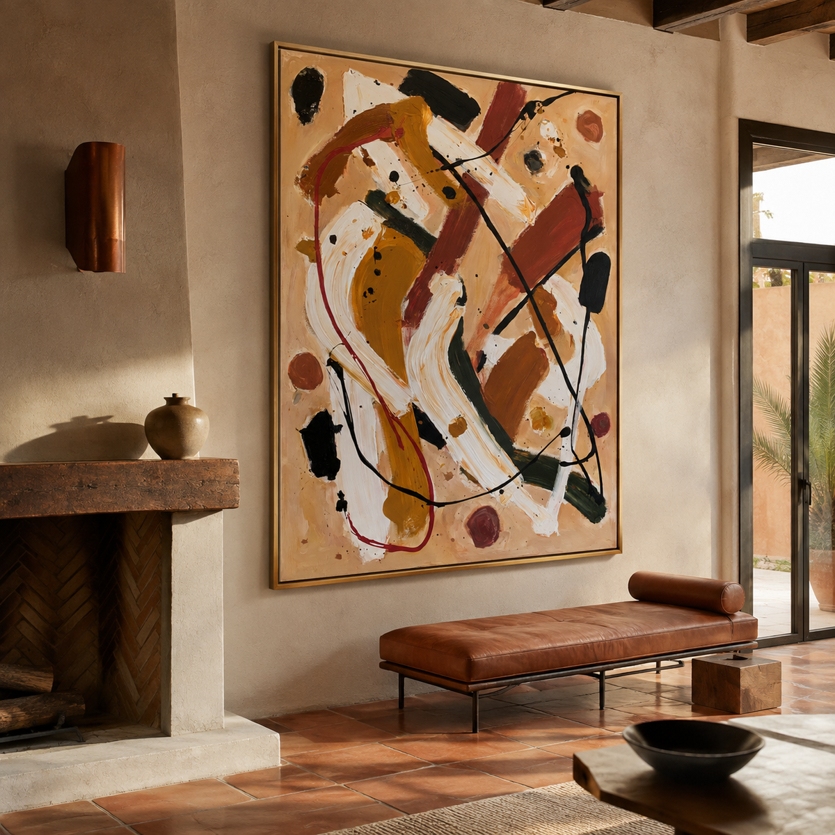 Earthbound Motion-Warm Neutral Abstract Painting