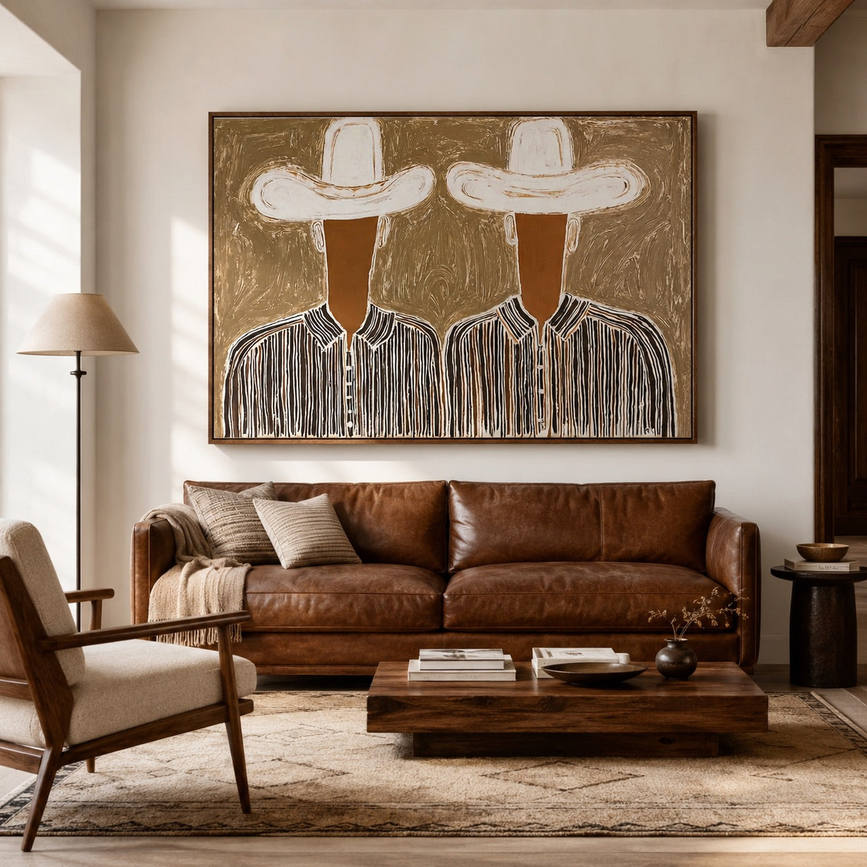 Twin Range-Cowboy Portrait Oil Painting