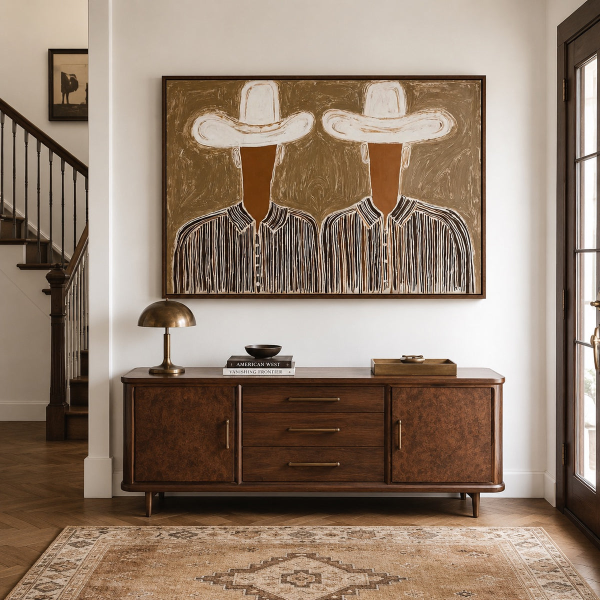 Twin Range-Cowboy Portrait Oil Painting