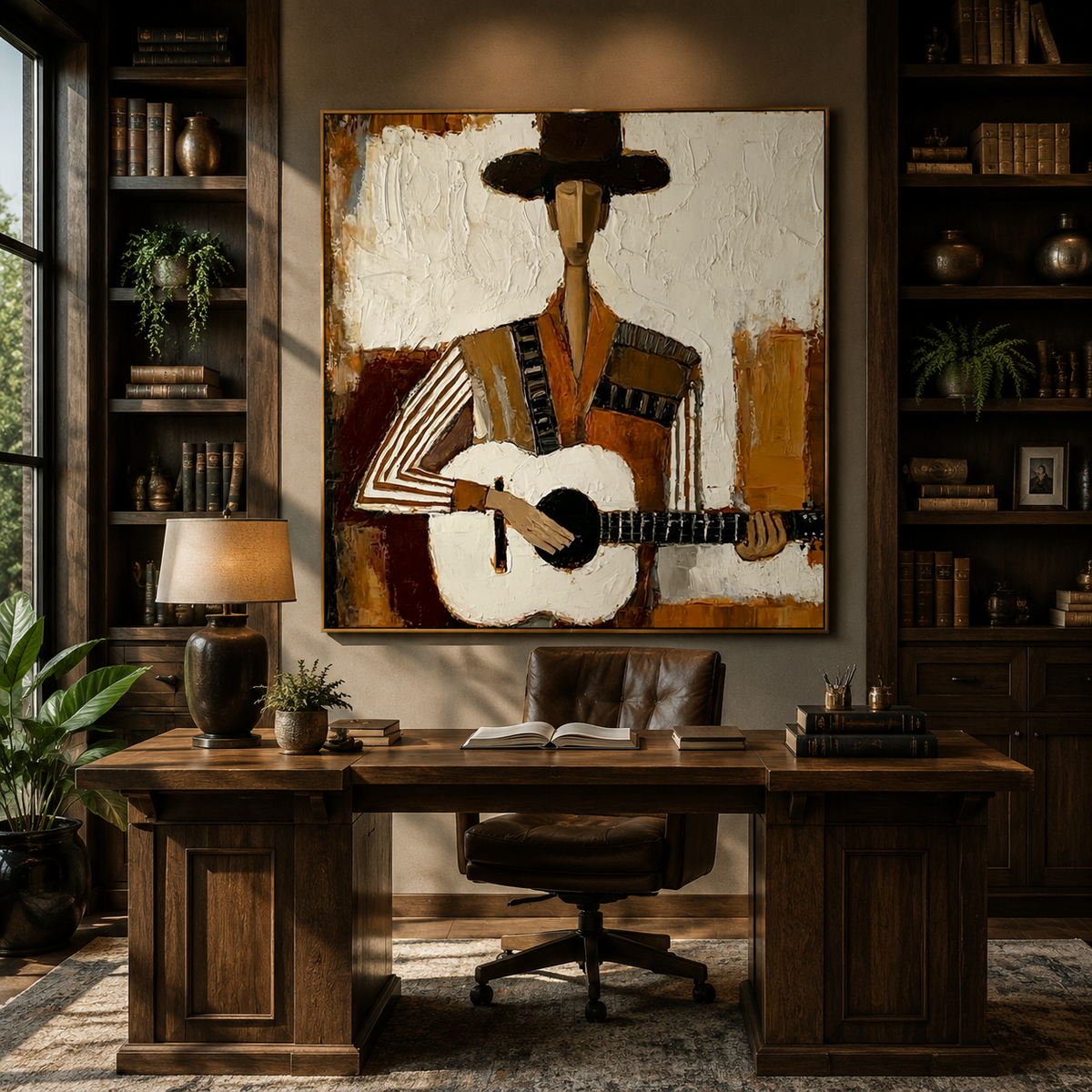 Guitarist Portrait-Modern Music Oil Painting