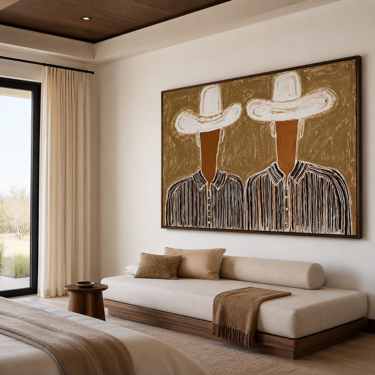 Twin Range-Cowboy Portrait Oil Painting