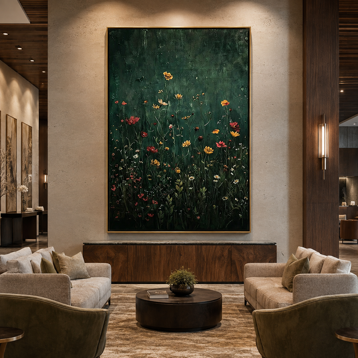 Twilight Meadow-Dark Wildflower Painting