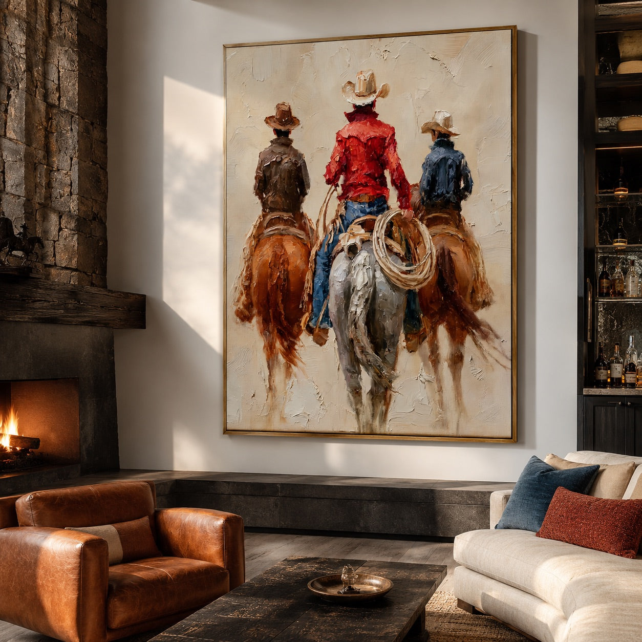 Trail Brothers-Three Cowboy Riders Oil Painting