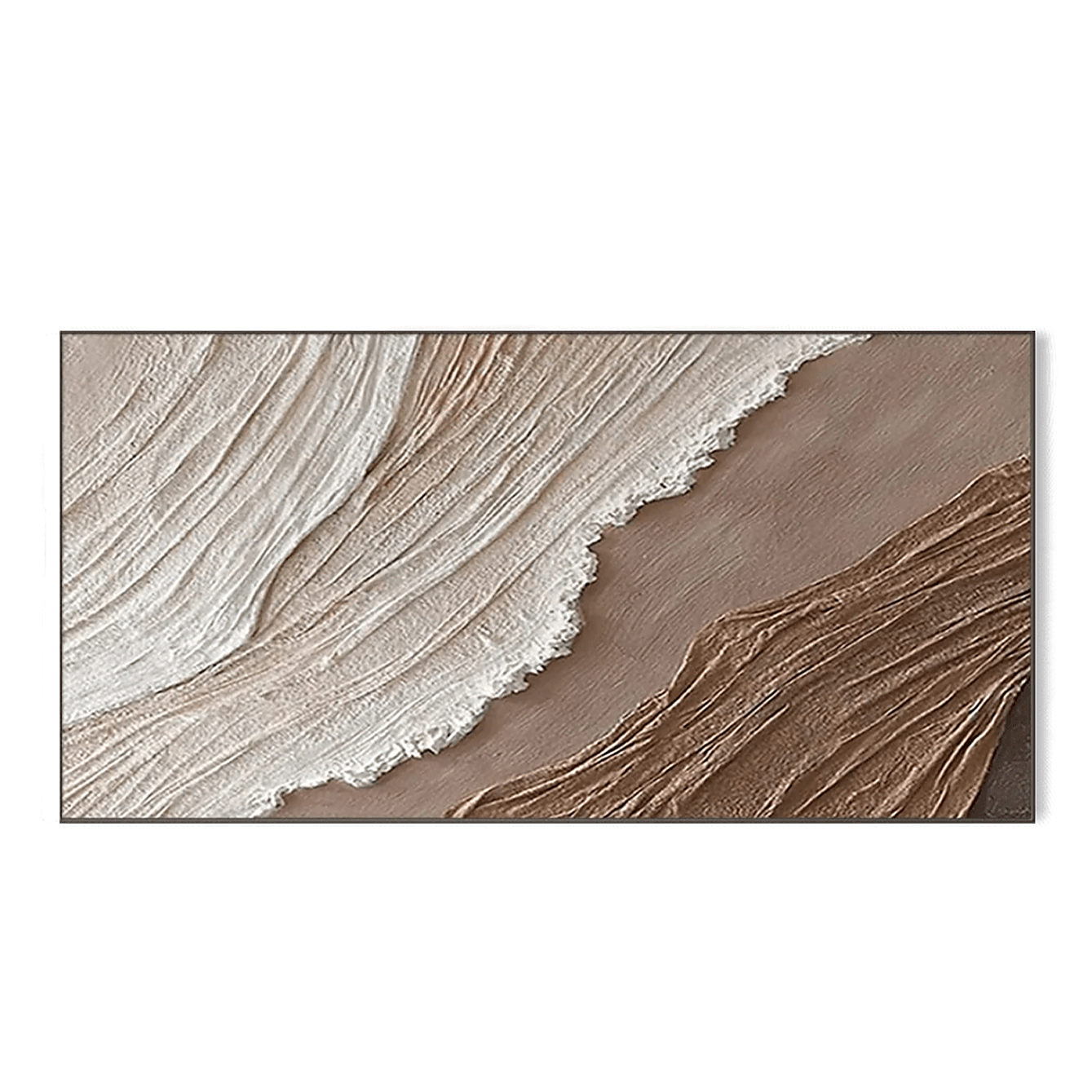 Earth Current-Ivory Taupe Textured Abstract Painting