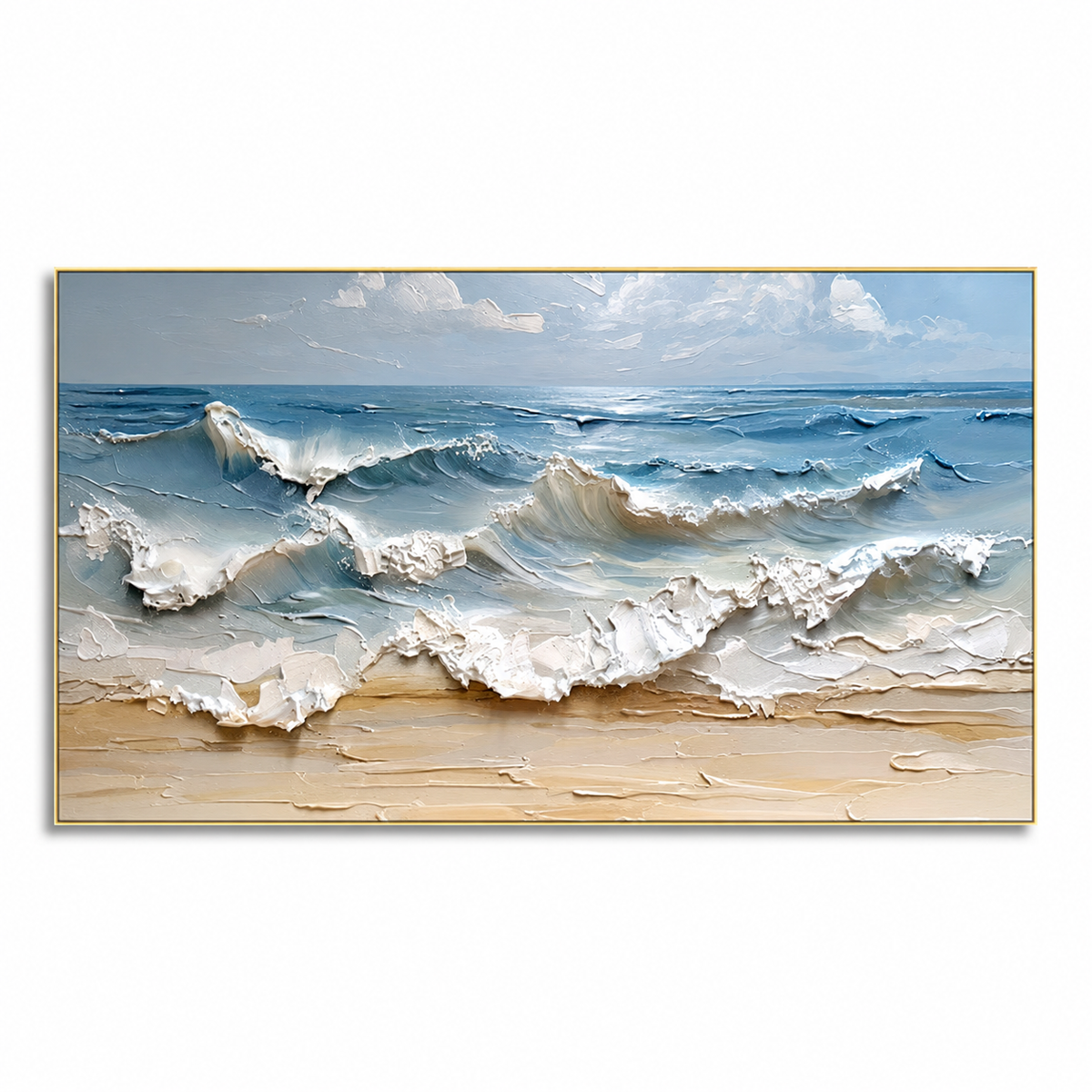 Ocean Wave Rhythm-Coastal Seascape Painting