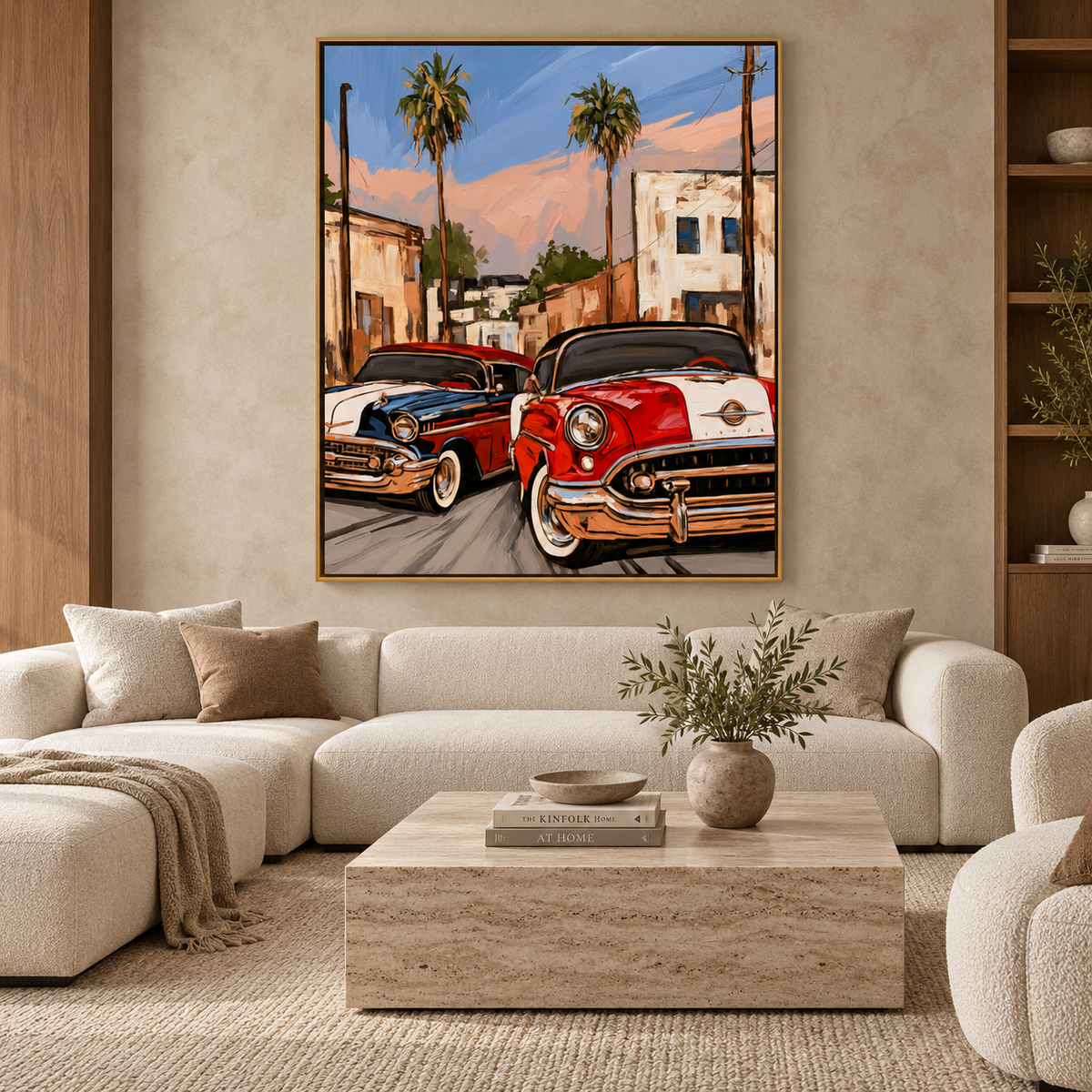 Vintage Street Drive-Retro Americana Car Painting