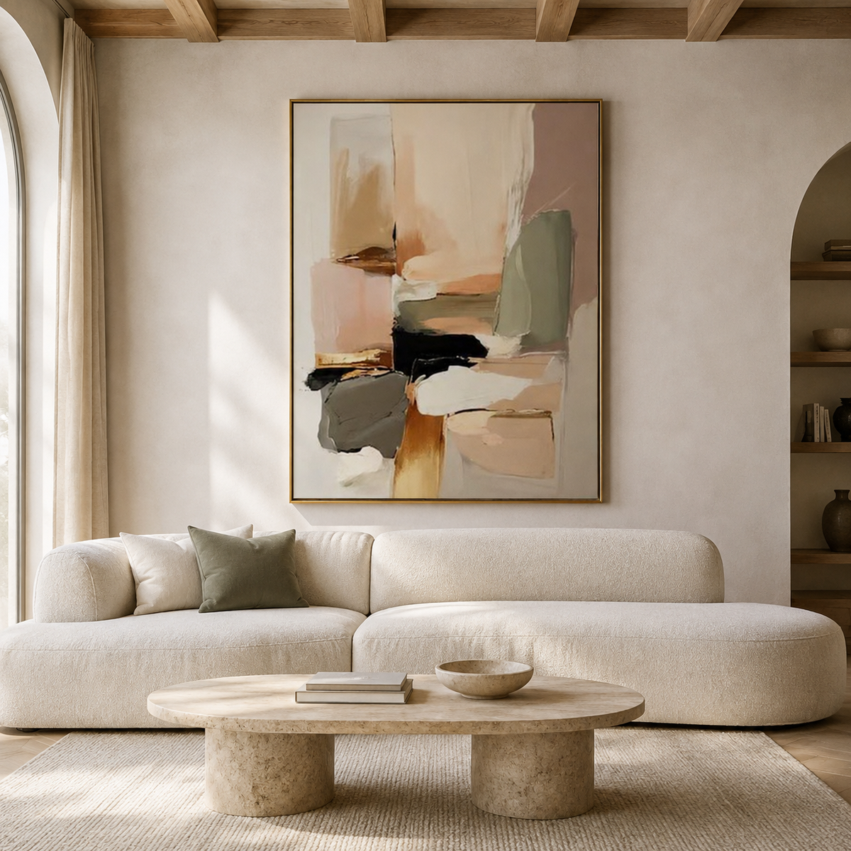 Soft Horizon Balance-Abstract Minimalist Wall Art
