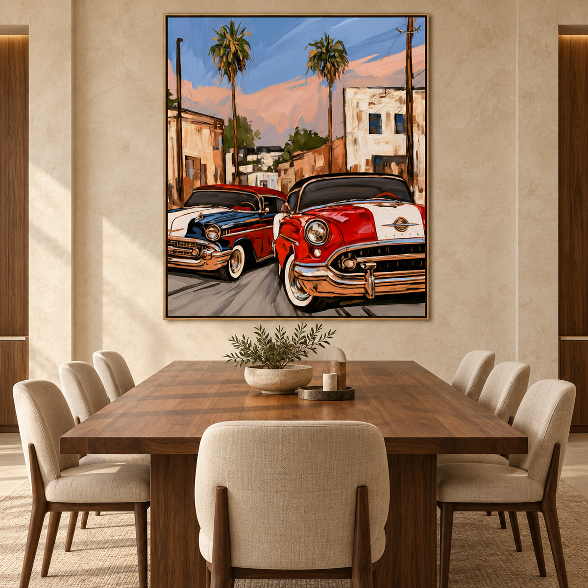 Vintage Street Drive-Retro Americana Car Painting