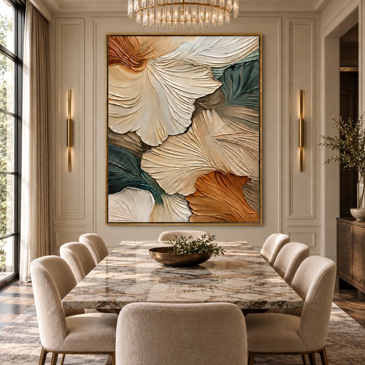 Ivory Bloom-Abstract Floral Painting