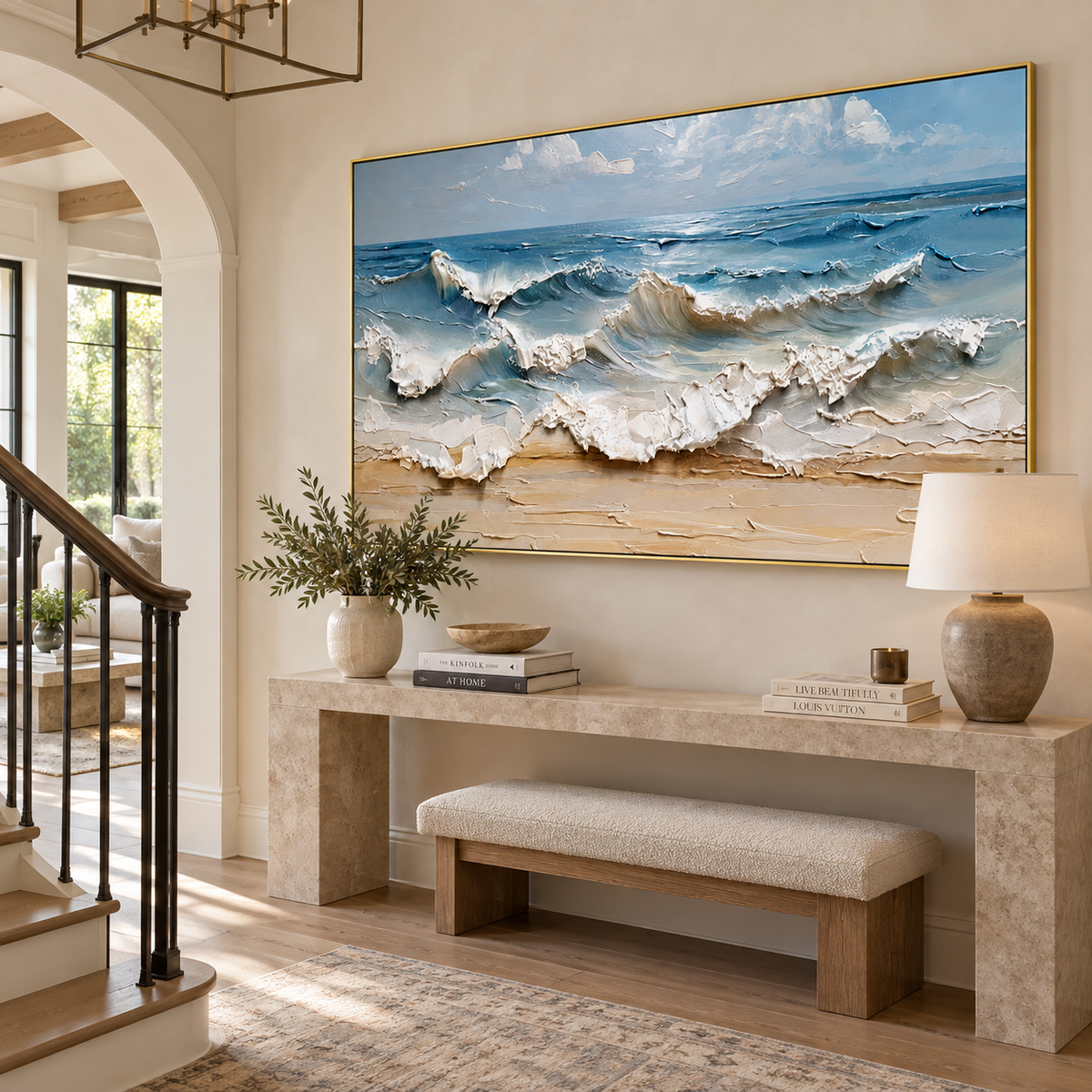 Ocean Wave Rhythm-Coastal Seascape Painting