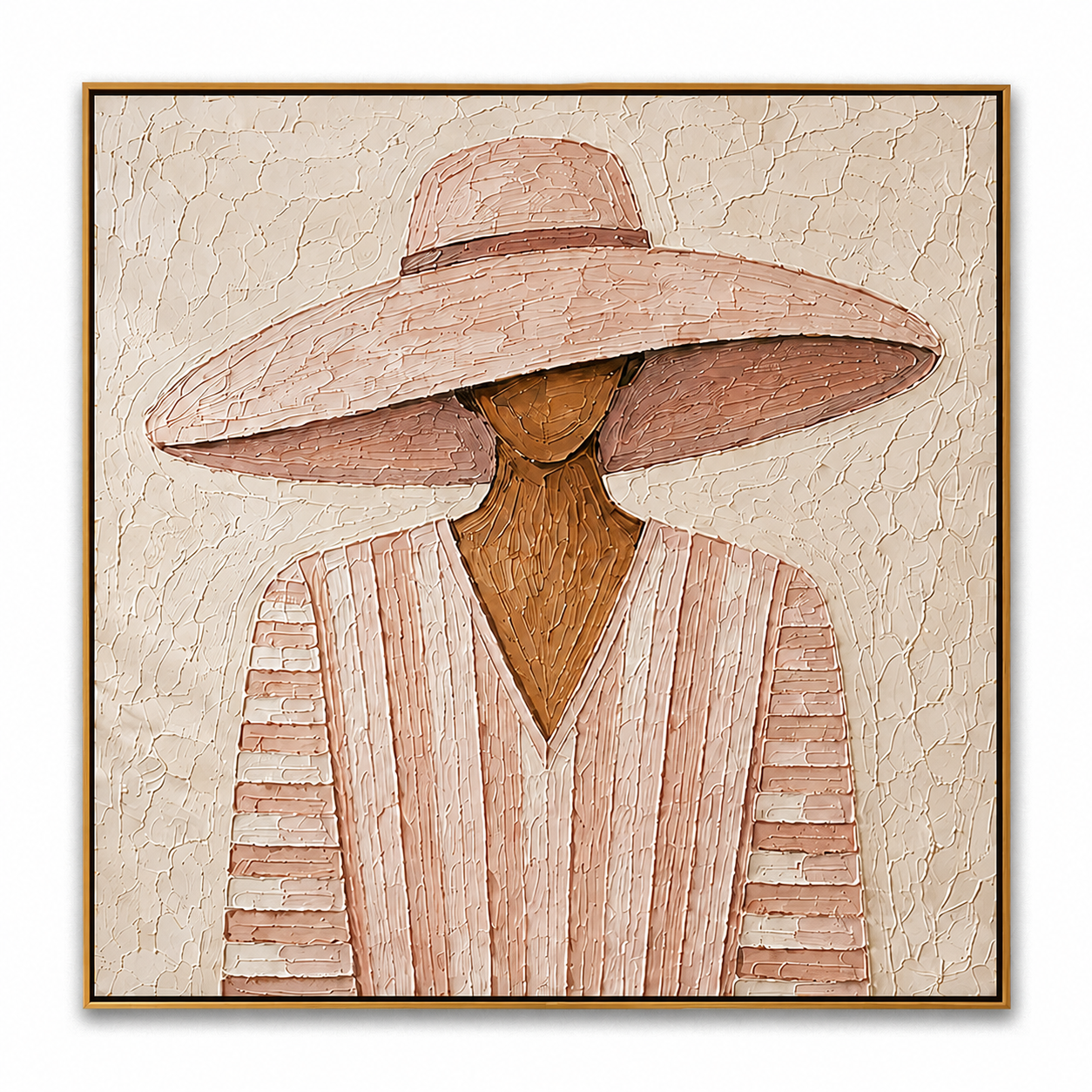 Blush Muse-Woman Portrait Textured Painting
