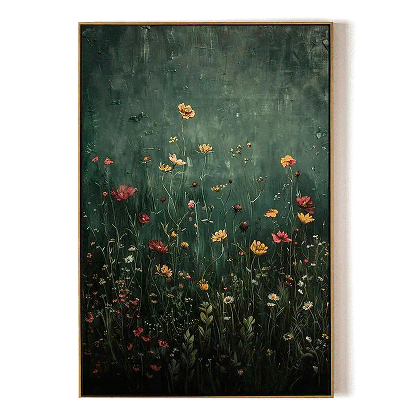 Twilight Meadow-Dark Wildflower Painting
