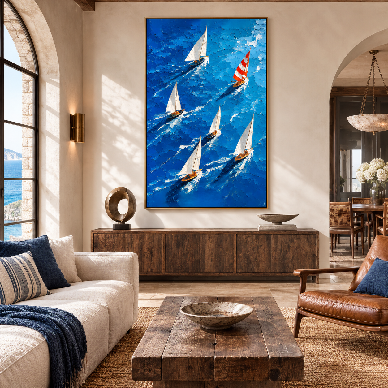 Open Water-Sailboat Regatta Painting