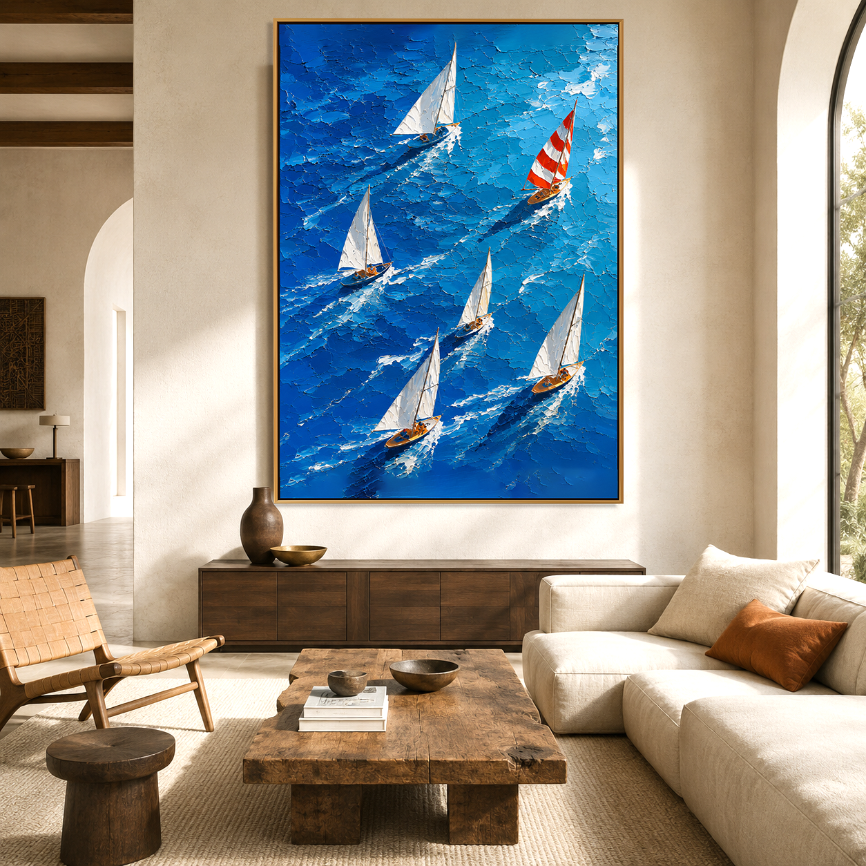 Open Water-Sailboat Regatta Painting