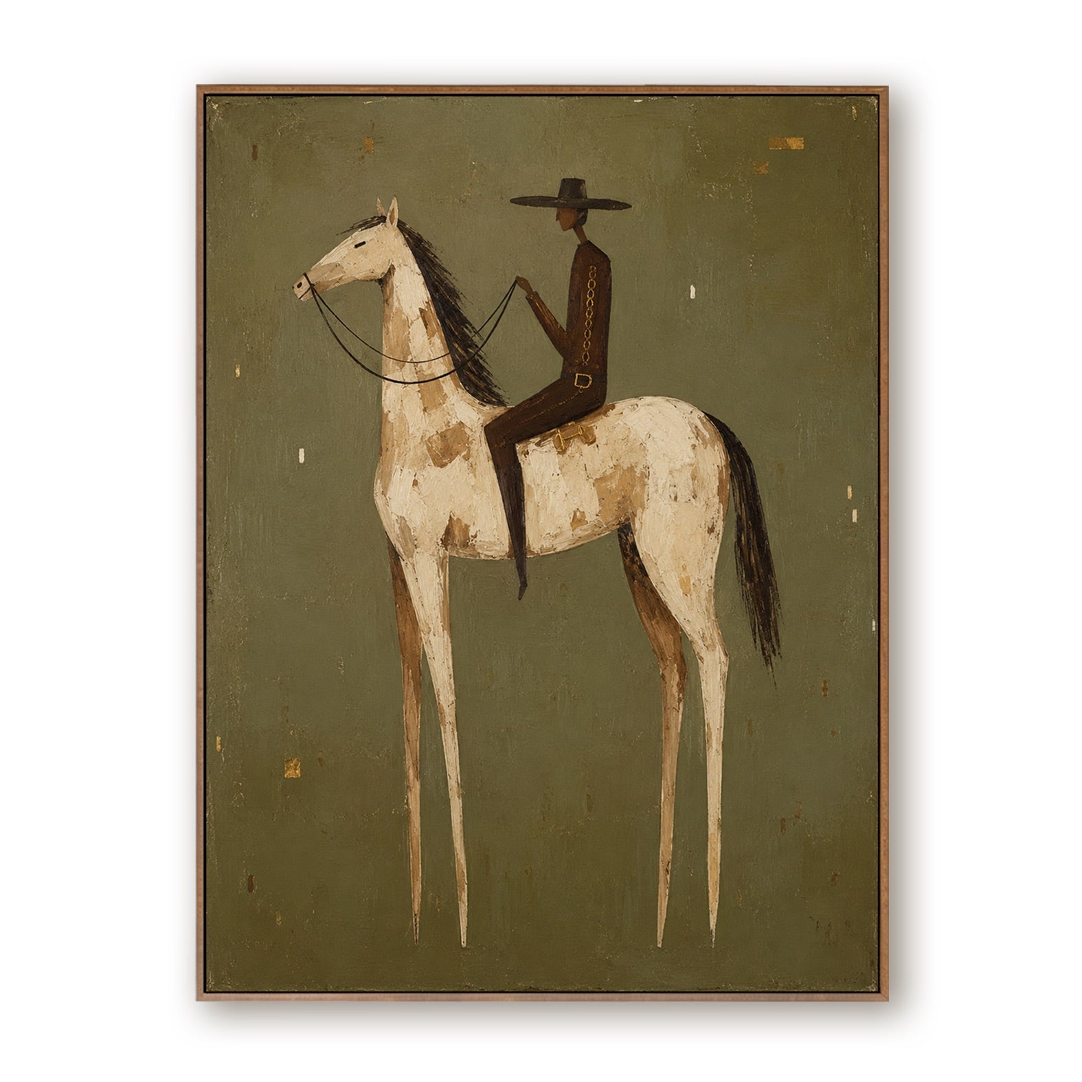 Quiet Range-Minimalist Cowboy Oil Painting