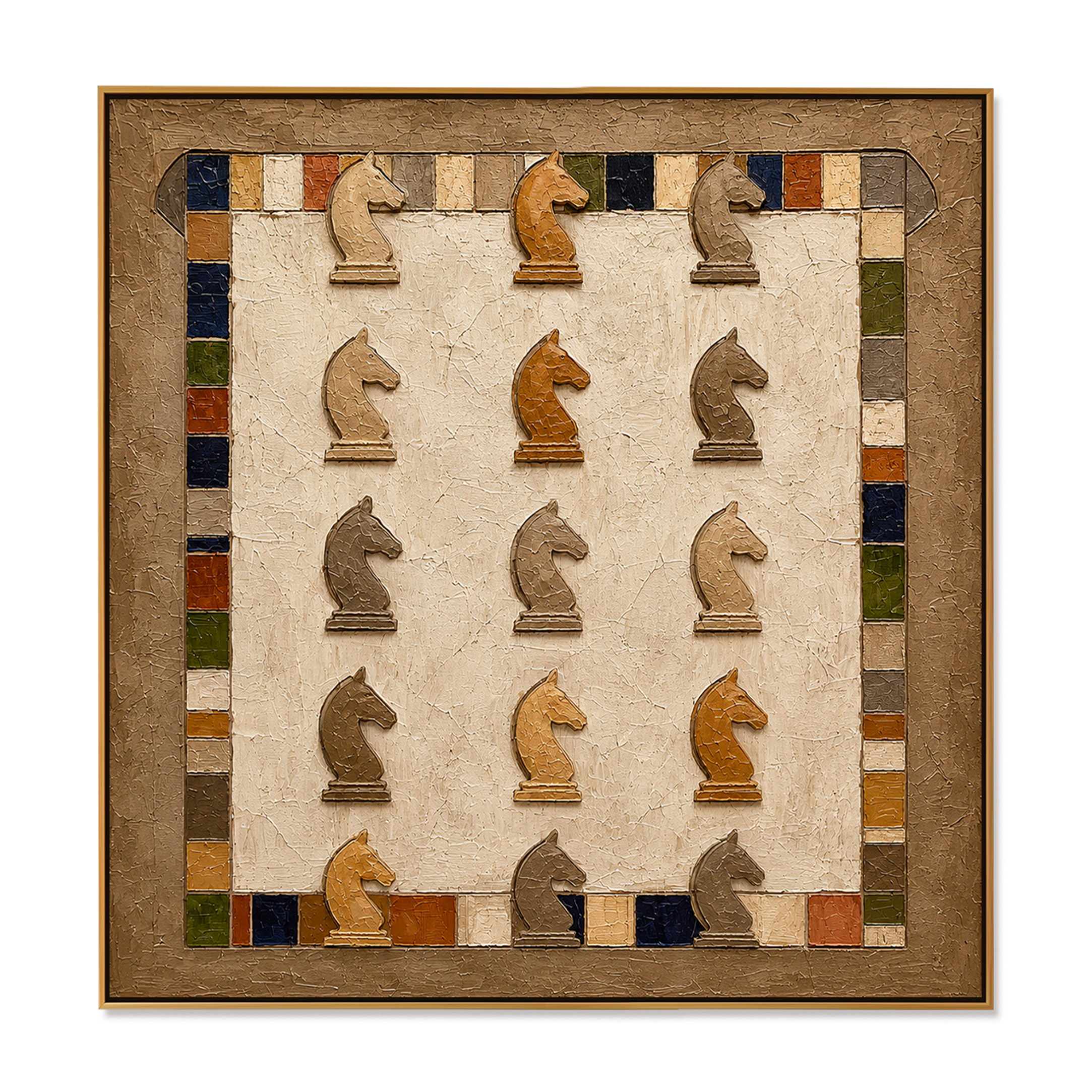 Knight Formation-Chess Piece Textured Painting