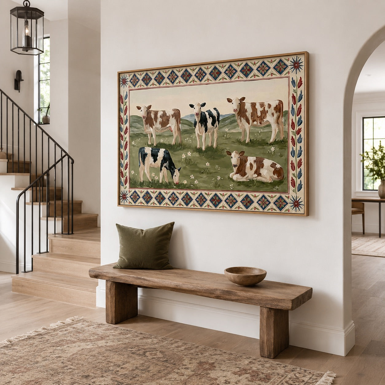 Prairie Quilt-Folk Cow Pasture Painting