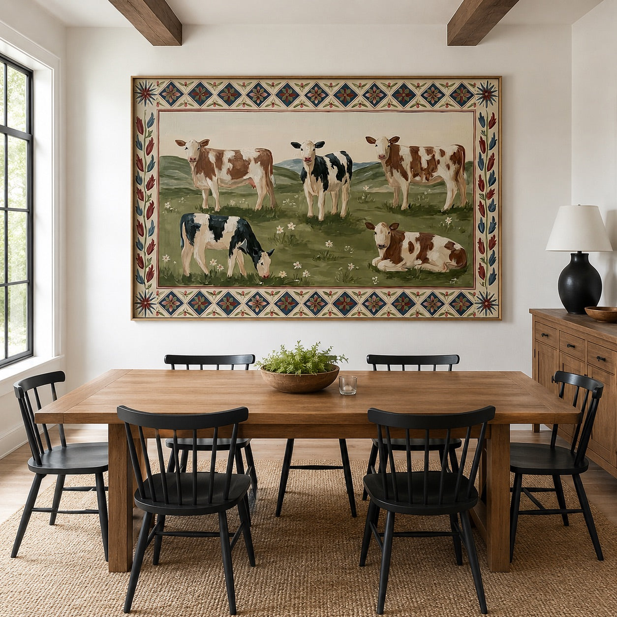 Prairie Quilt-Folk Cow Pasture Painting