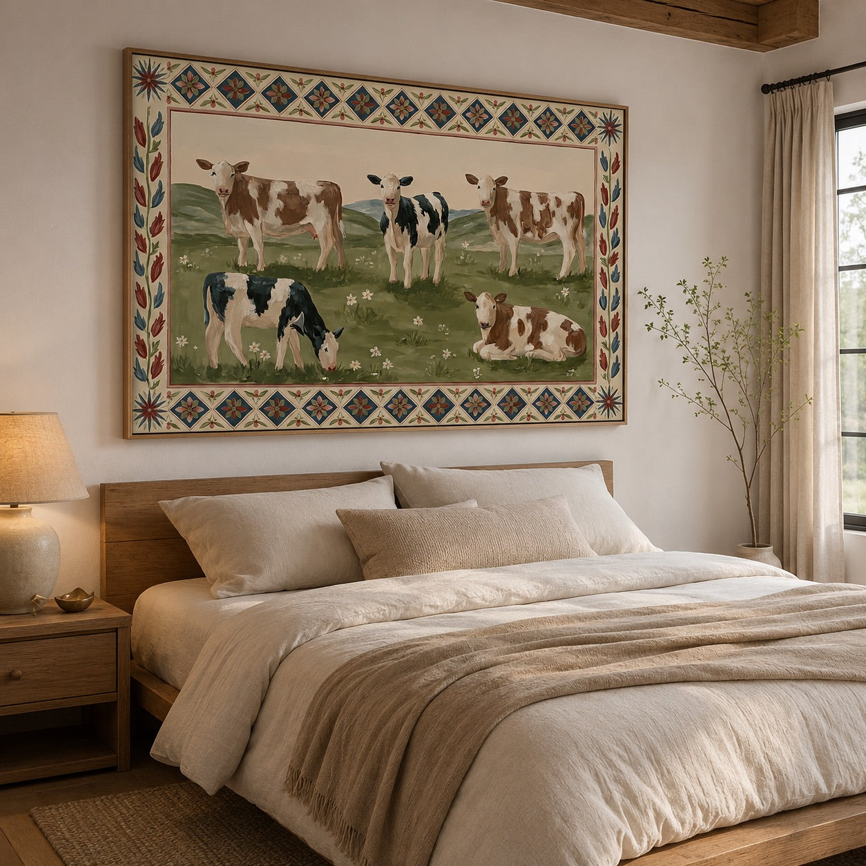 Prairie Quilt-Folk Cow Pasture Painting