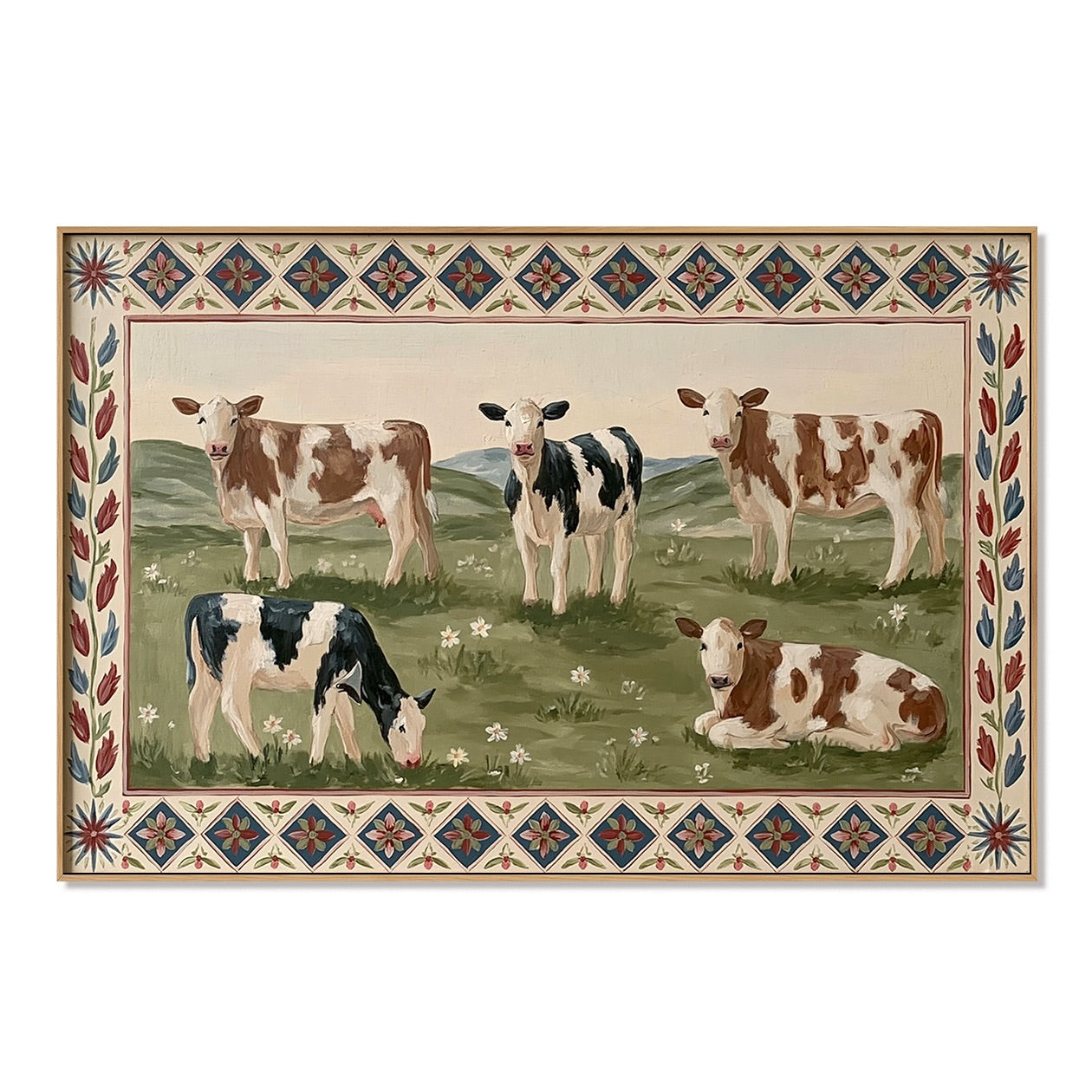 Prairie Quilt-Folk Cow Pasture Painting