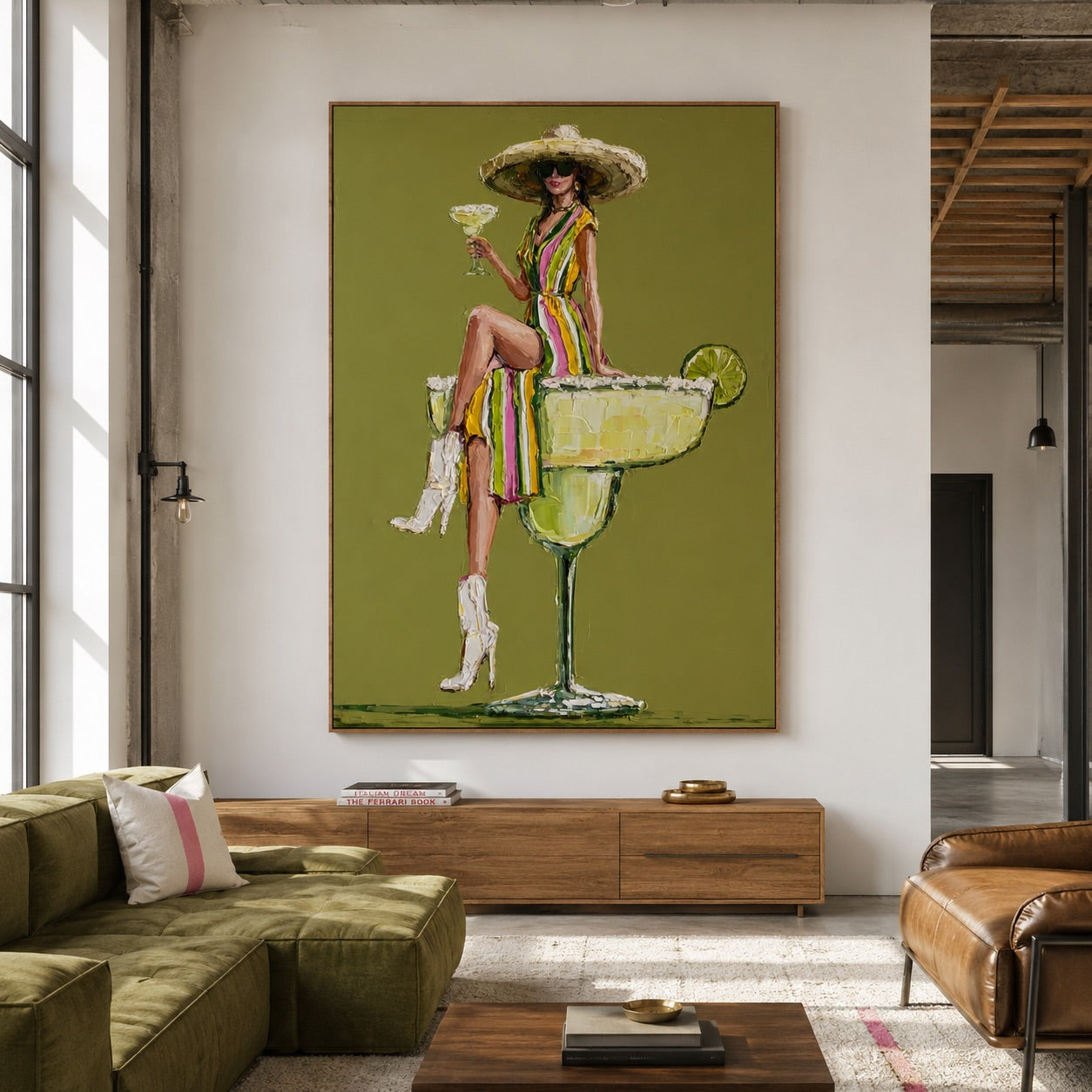 Lime Social-Margarita Woman Oil Painting