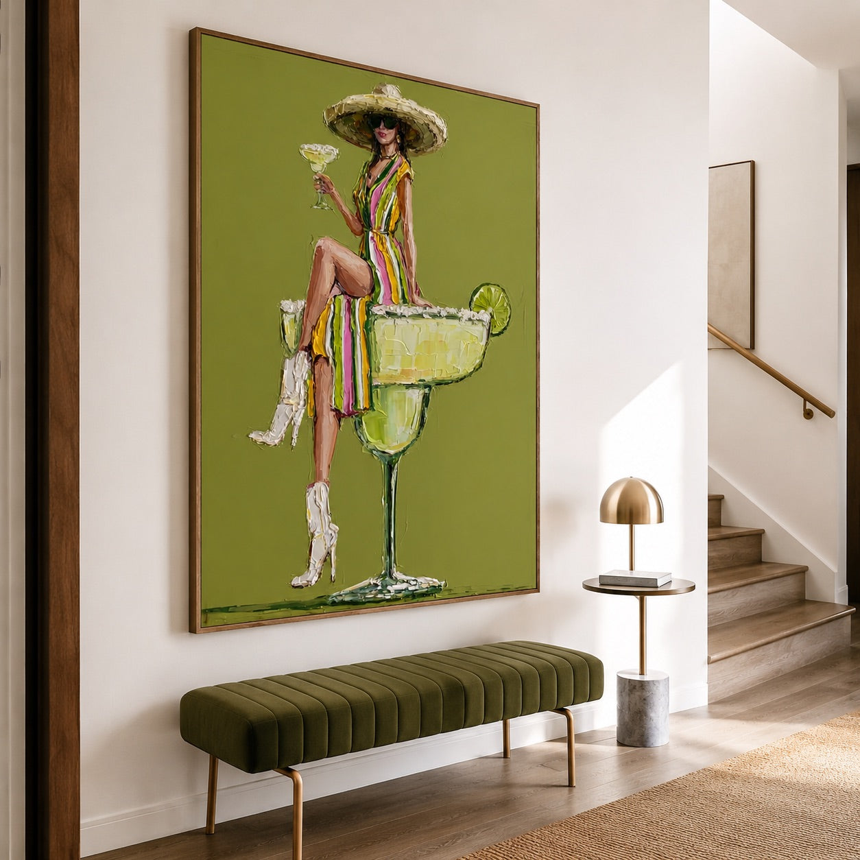 Lime Social-Margarita Woman Oil Painting