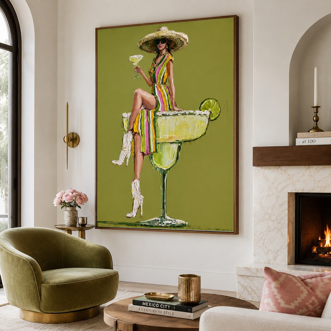 Lime Social-Margarita Woman Oil Painting