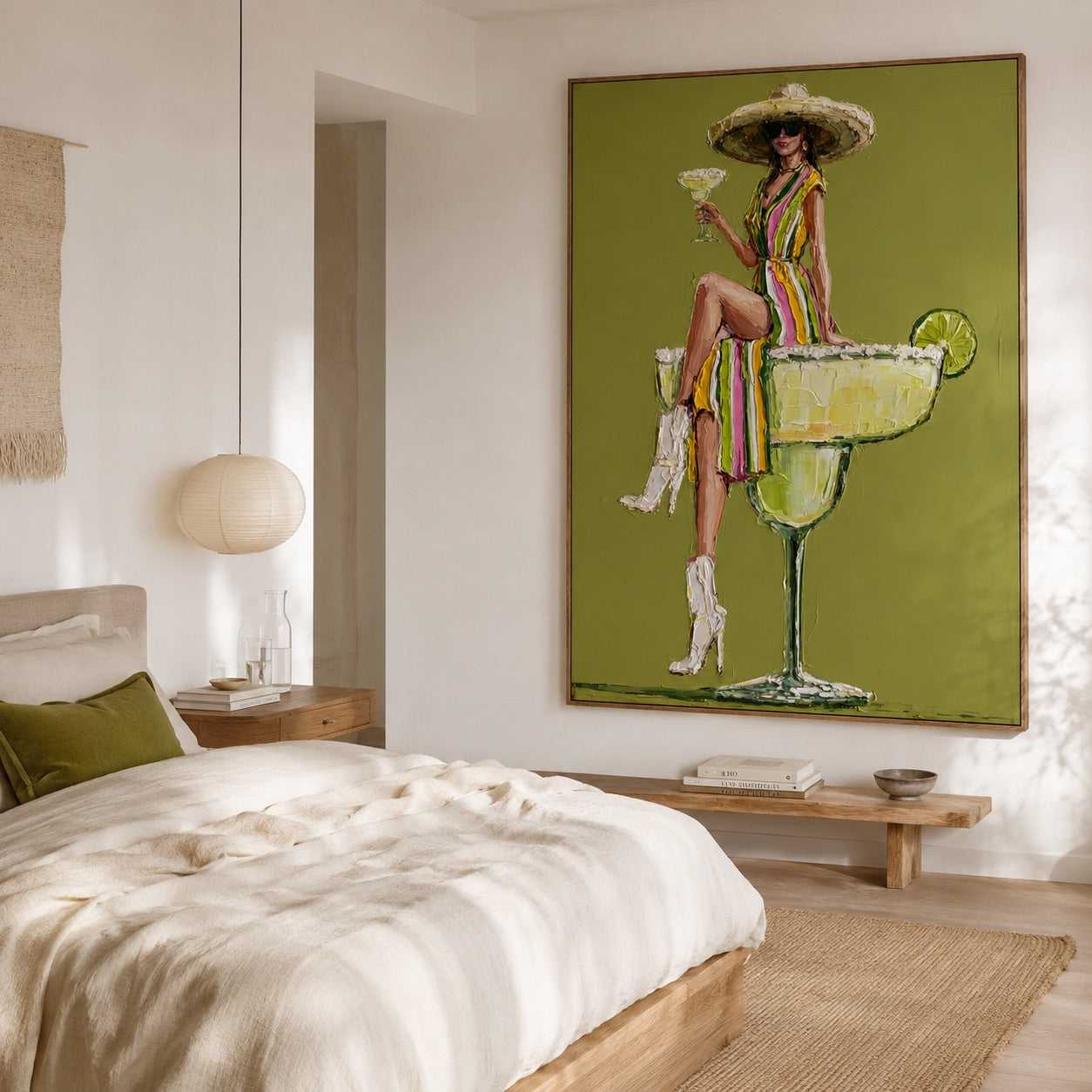 Lime Social-Margarita Woman Oil Painting