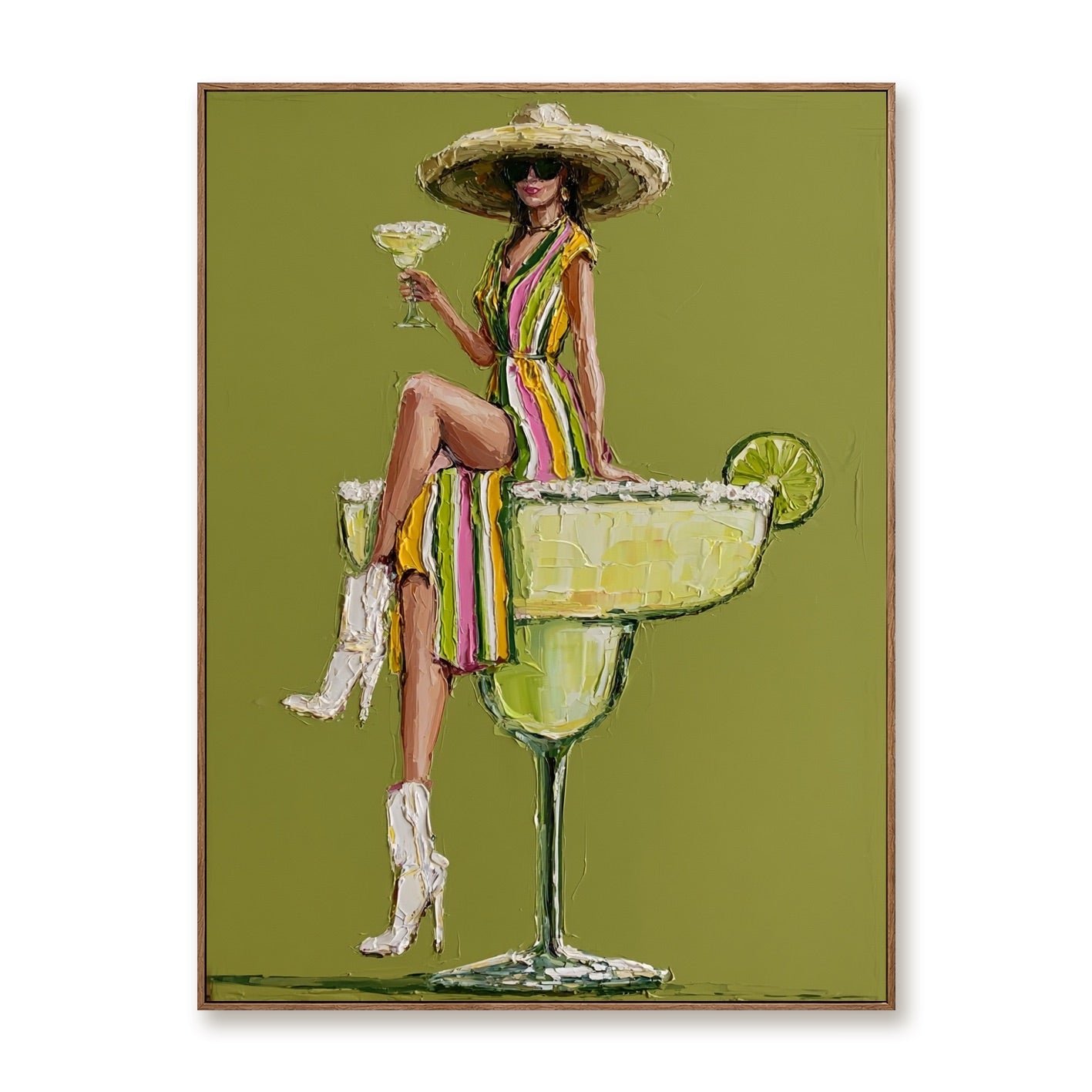 Lime Social-Margarita Woman Oil Painting