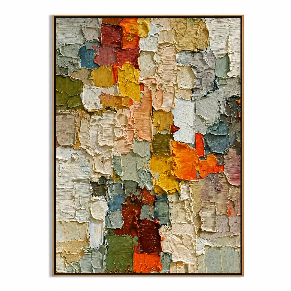 Mosaic Rhythm-Color Block Textured Abstract Painting