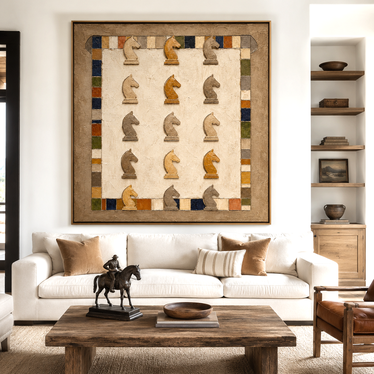 Knight Formation-Chess Piece Textured Painting