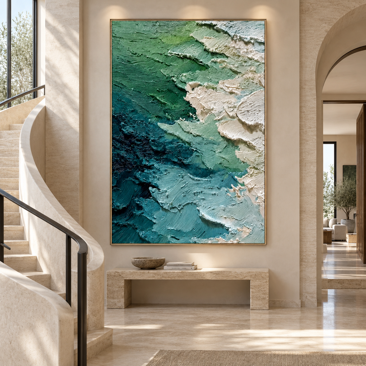 Ocean Depths-Textured Abstract Painting