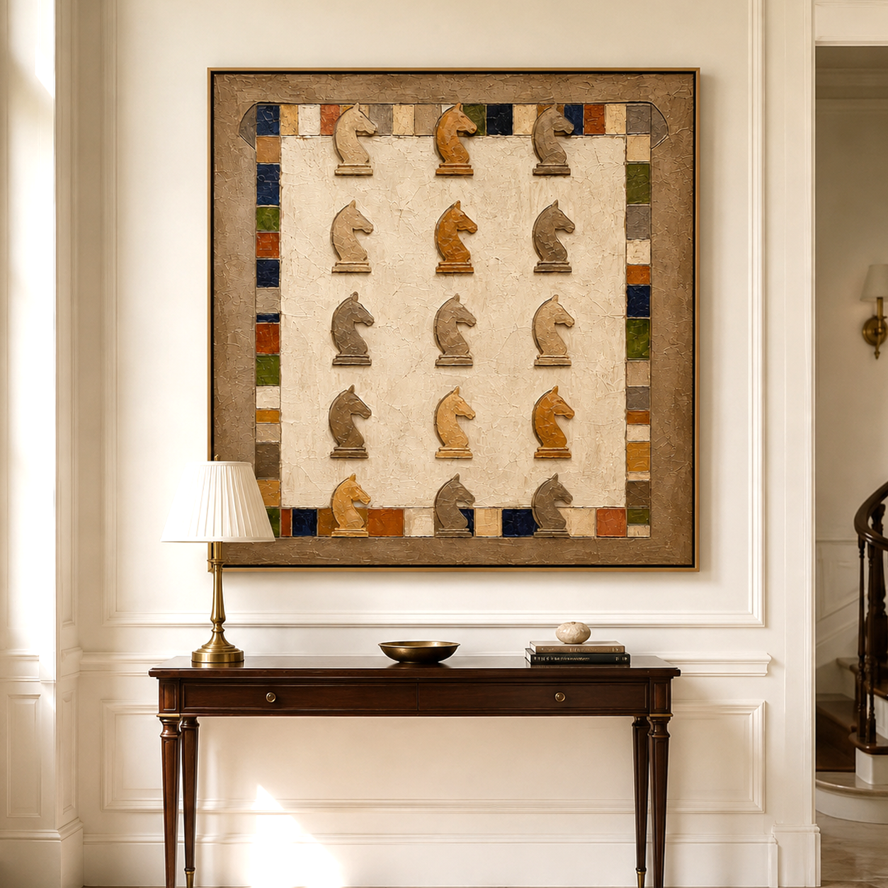 Knight Formation-Chess Piece Textured Painting