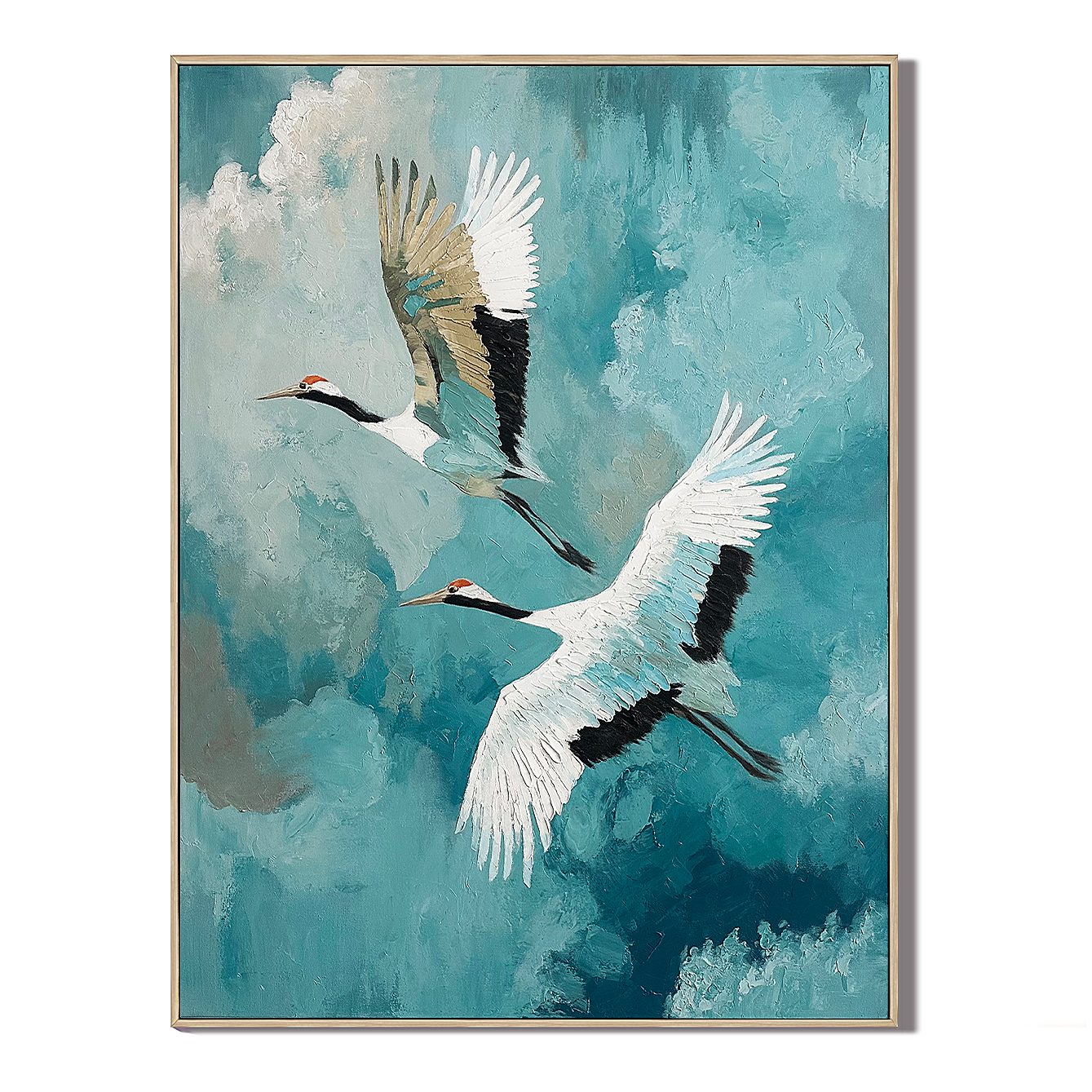 Skyward Grace-Flying Crane Painting