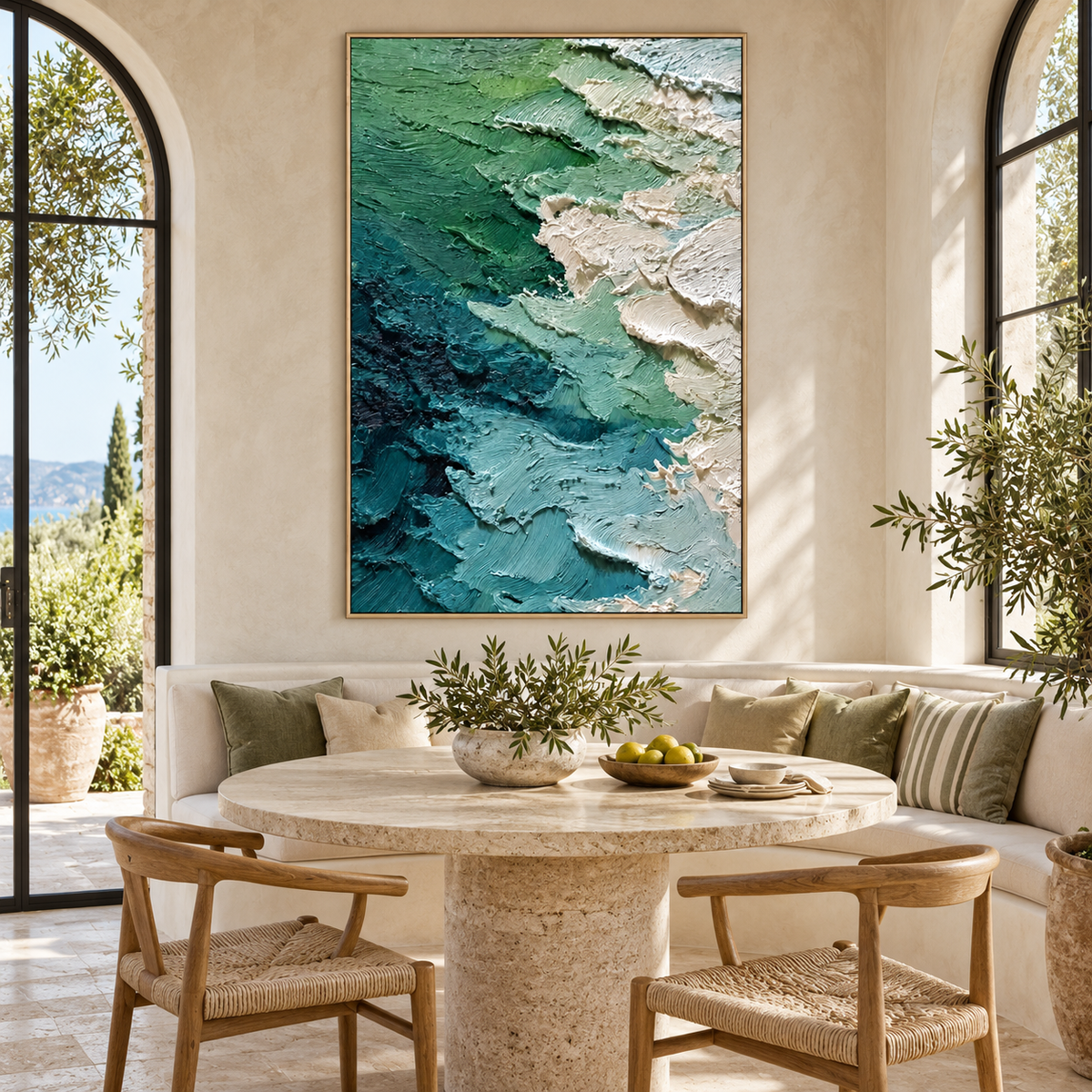 Ocean Depths-Textured Abstract Painting