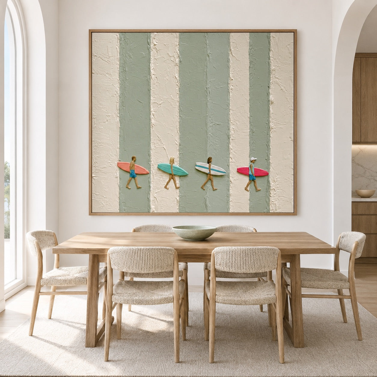 Salt Lines-Pastel Surfers Oil Painting