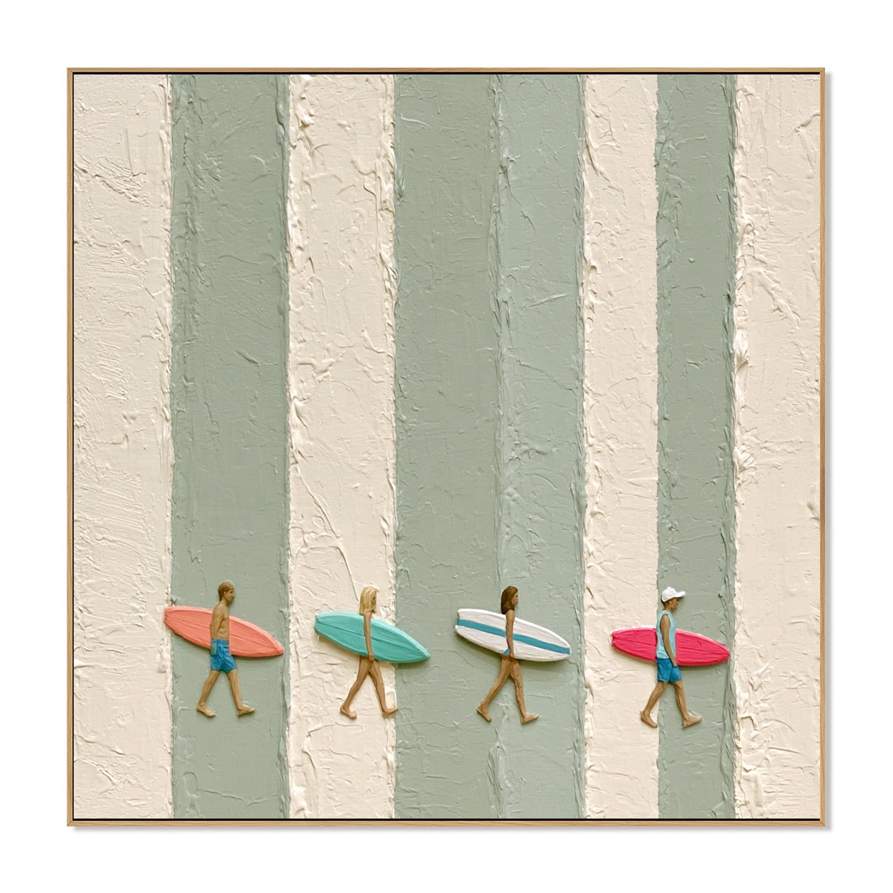 Salt Lines-Pastel Surfers Oil Painting