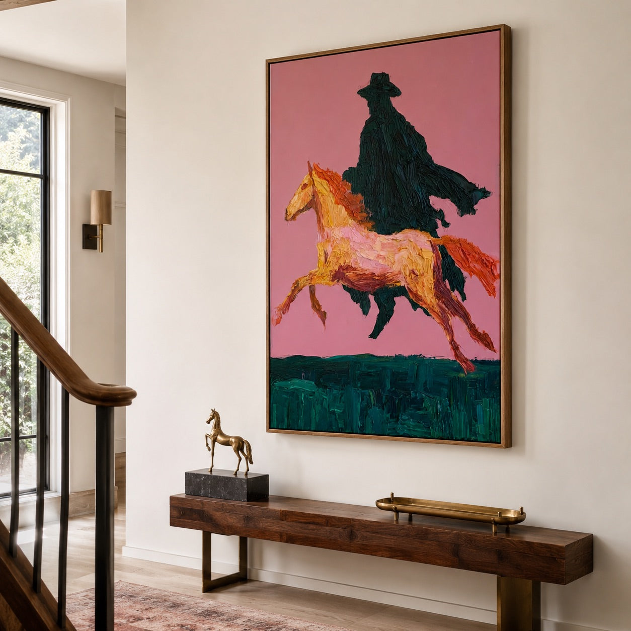 Rose Gallop-Shadow Cowboy Oil Painting