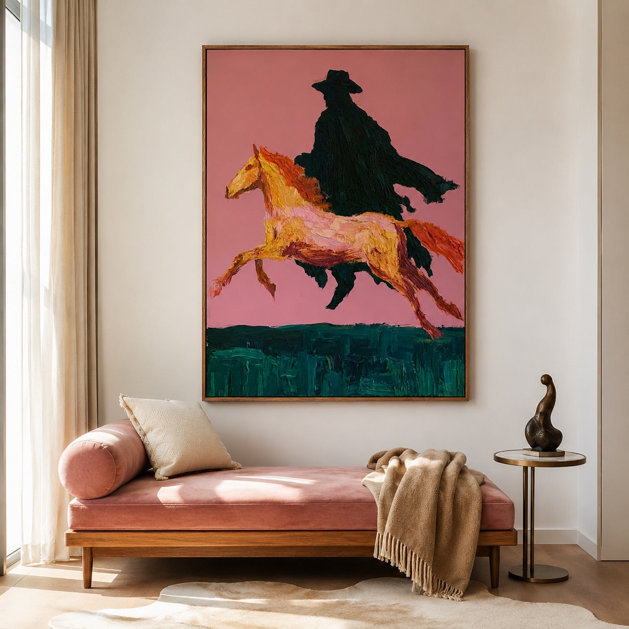 Rose Gallop-Shadow Cowboy Oil Painting